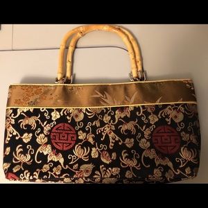 Beautiful Bag with Bamboo Handles
